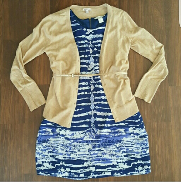 ON HOLD- blues and white shift dress