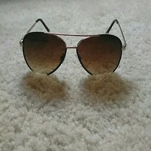 Big Buddha Brown Faux leather trim aviators
