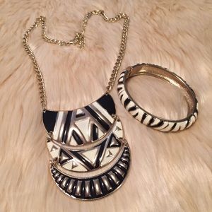 Aztec Necklace & Animal Print Bracelet!