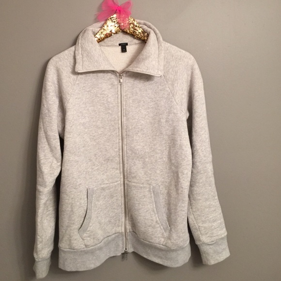 J. Crew Tops - •sold• Coziest Grey J. Crew Zippered Sweatshirt