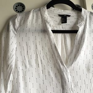 H&M arrow white blouse Sz 4