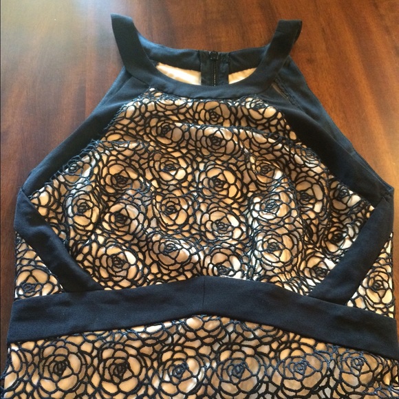 City triangle blush and black cocktail dress