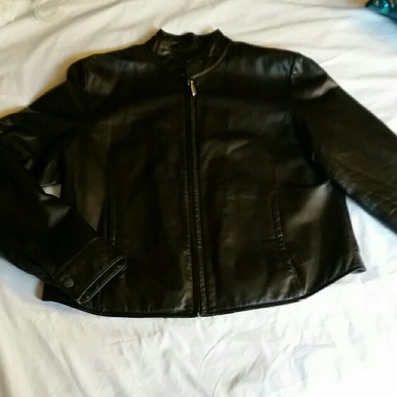 Preloved, black leather jacket