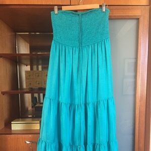 Silky strapless MAEVE long flowy dress
