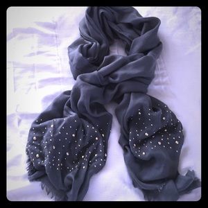 Grey scarf with pretty beading on the ends