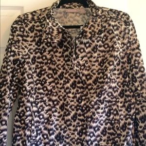 Chicos animal print bomber jacket.  Size 1