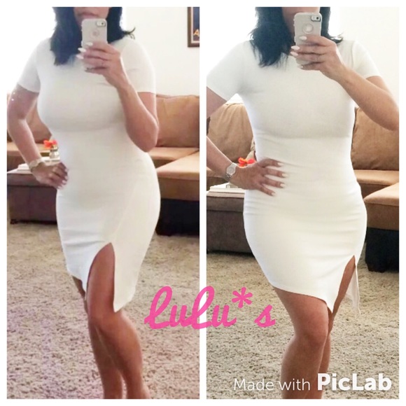 Lulus Dresses & Skirts - NWOT LuLu*s Ivory Bodycon Midi Dress Sz S