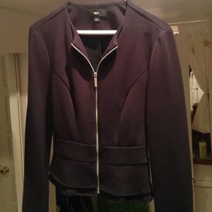 Peplum zip up blazer