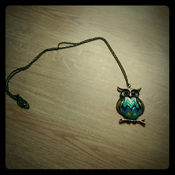 Long owl necklace