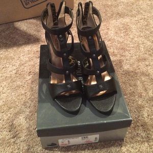 Black High Heel Strappy Pumps