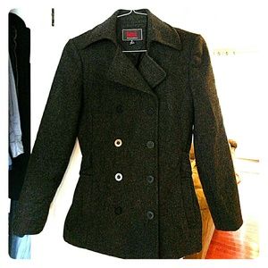 Gray 100% wool peacoat