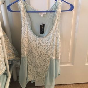 'Miss Me' from Buckle Mint Green and Lace Tank
