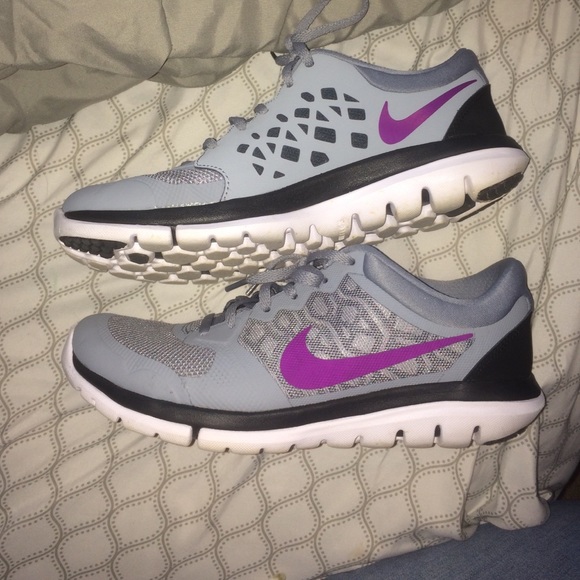 Purple and grey nikes