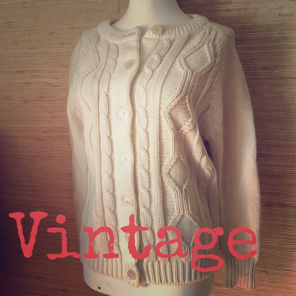 Vintage Cabled Cardigan Sweater