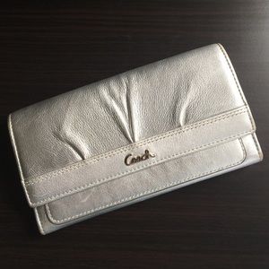 Coach silver leather wallet