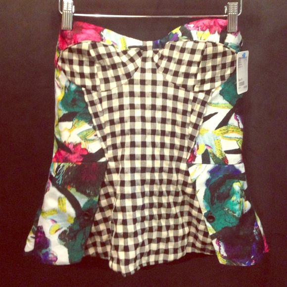 rachel roy peplum printed top