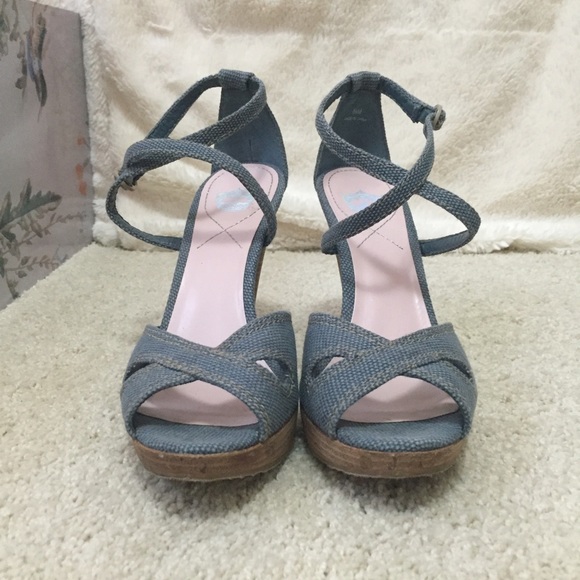 Light Denim Open-toe Heels/Sandals