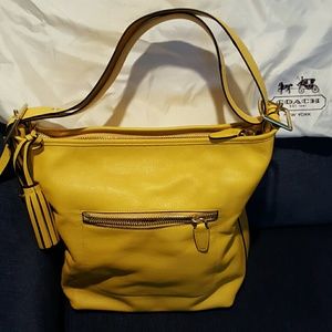 Yellow Leather coach bag