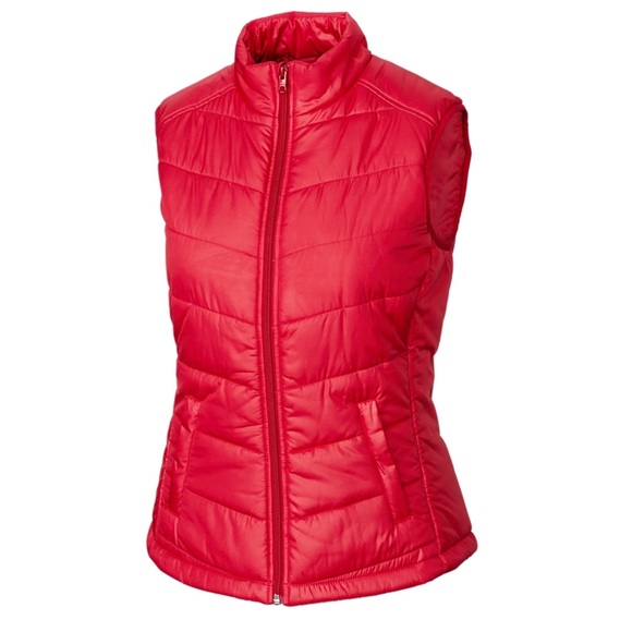 Cutter&Buck Women's WeatherTec Quilted Red Vest