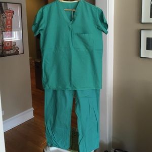 Green medical scrubs