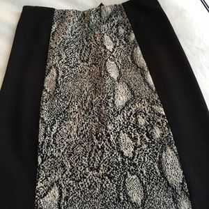 Rebecca Taylor black and snakeskin pencil skirt