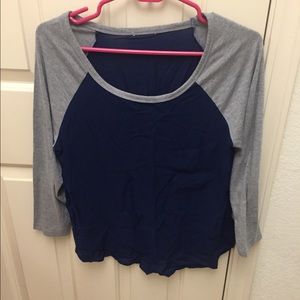 Navy/Grey Baseball Tee