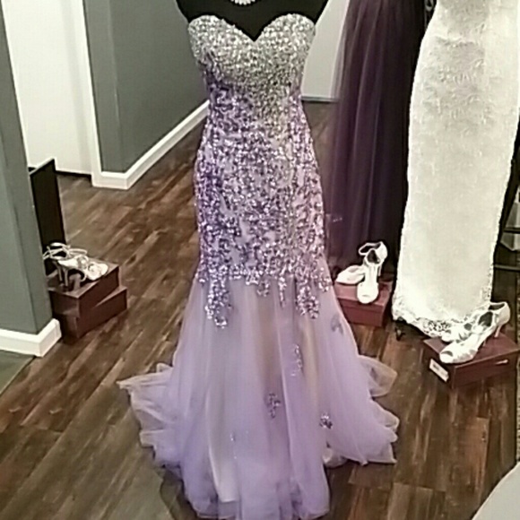 Lilac mermaid prom dress