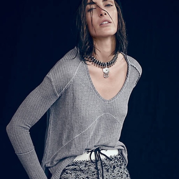 Free people sunset park thermal in BLACK