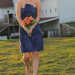 J. Crew Navy Bow Monde Dress
