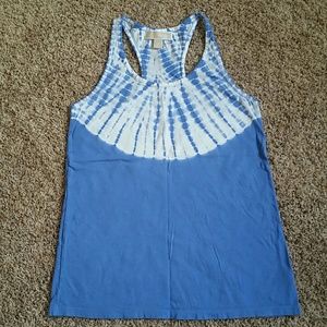 Michael Kors racer back blueish tie dye tank