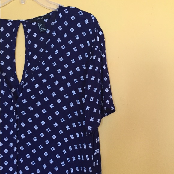 FOREVER 21 floral button down tunic dress