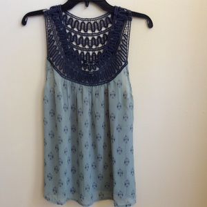 NWOT FESTIVAL ready Boho Chic Top w/Crochet Detail