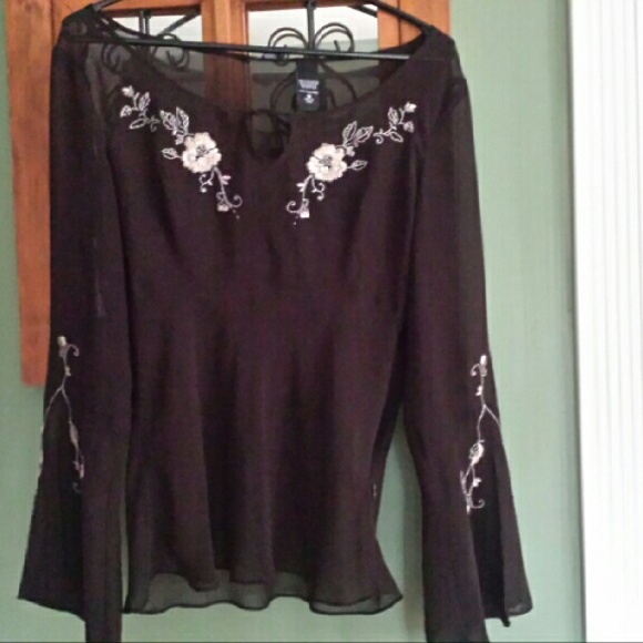 Sheer brown blouse
