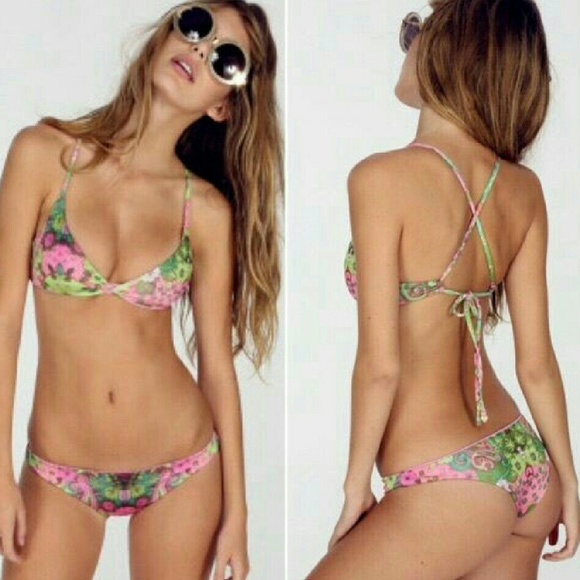 Wildfox Swim psychedelic paisley bikini bottoms