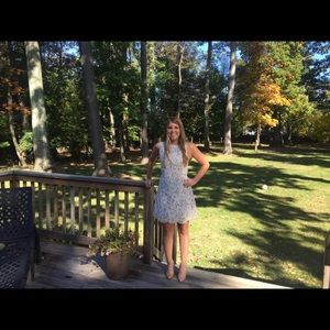 Alice and Olivia dress with ivory lace