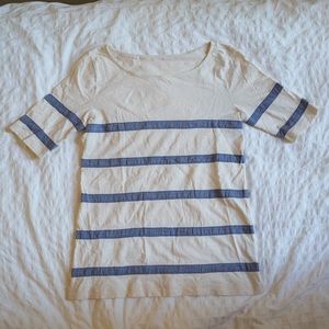 Jcrew stripe three quarter sleeve top