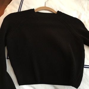 Club Monaco chunky black cropped sweater