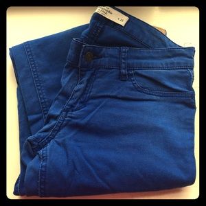 Abercrombie & Fitch royal blue cotton skinny jeans