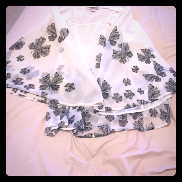 Flowing sheer butterfly blouse