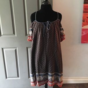 FREE PEOPLE COLD SHOULDER BOHO DRESS
