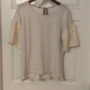 Anthro Dolman top with lace sleeves