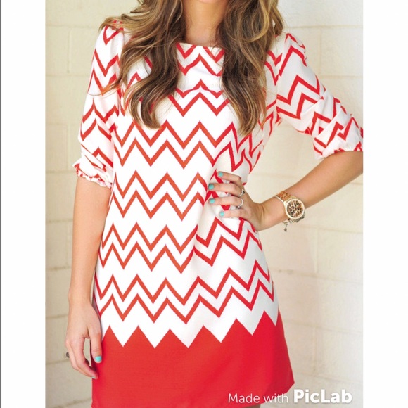 Persimmon Chevron Sundress