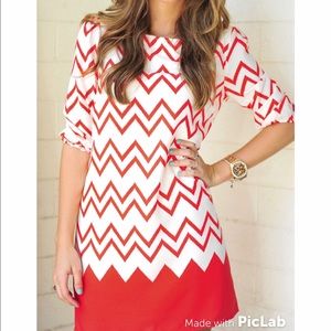 Persimmon Chevron Sundress