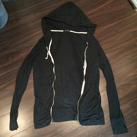Rare brandy Melville gray/black  zip up sweater