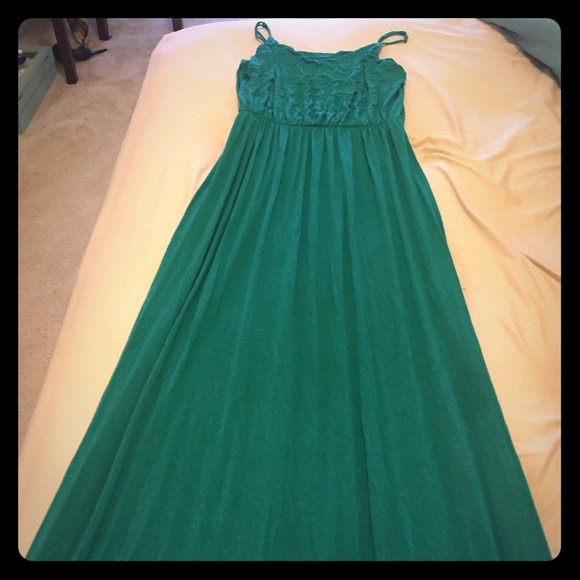 Emerald cotton maxi sundress