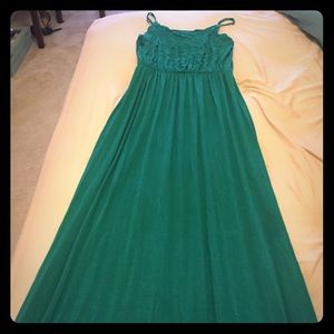 Emerald cotton maxi sundress