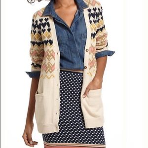 Anthropologie Intarsia Cardigan