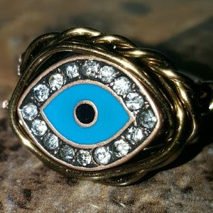 Evil eye wire wrap ring