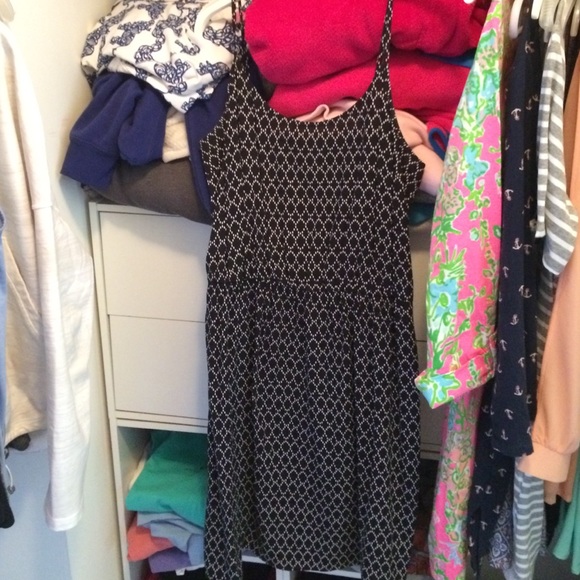 Black patterned tank dress