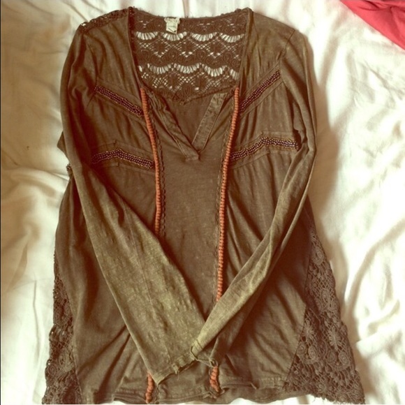 Gimmicks Olive Green Long Sleeve Top